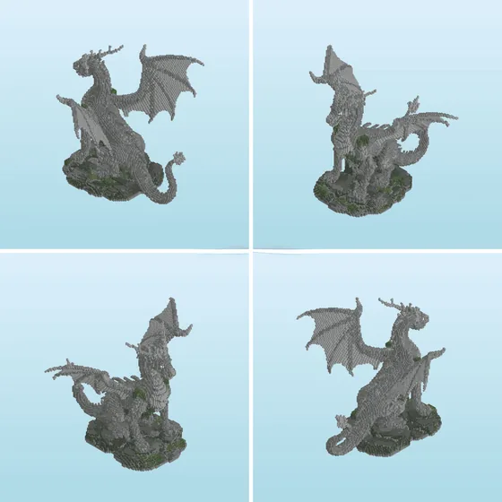 Majestic Dragon Statue Minecraft schematic