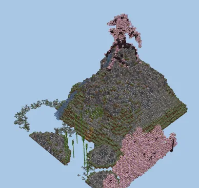 Majestic Mountain Waterfall Scenery Minecraft schematic