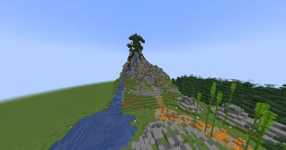 Majestic Mountain Waterfall Scenery Minecraft schematic