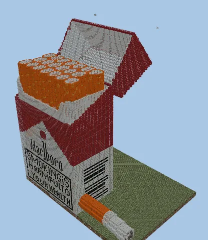 Marlboro Cigarette Box Decoration Minecraft schematic preview