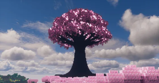 Massive Custom Cherry Blossom Tree Build Minecraft schematic