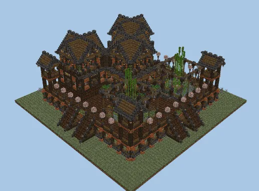 Massive Dark Oak Medieval Mansion Minecraft schematic