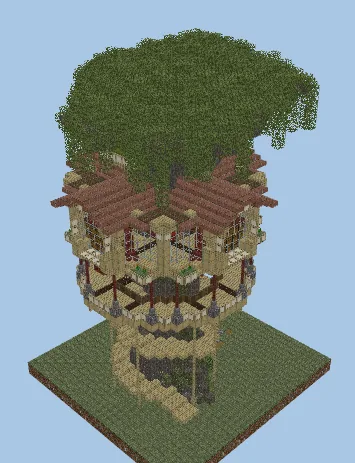 Massive Jungle Treehouse Survival Base Minecraft schematic