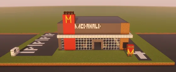 McDonalds Restaurant With Drive Thru Minecraft schematic