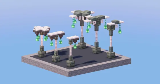 Medieval and Gothic Style Street Lamp Collection Minecraft schematic