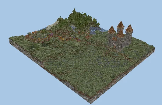 Medieval Castle and Marketplace Structure Minecraft schematic preview