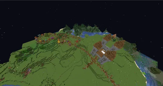 Medieval Castle and Marketplace Structure Minecraft schematic