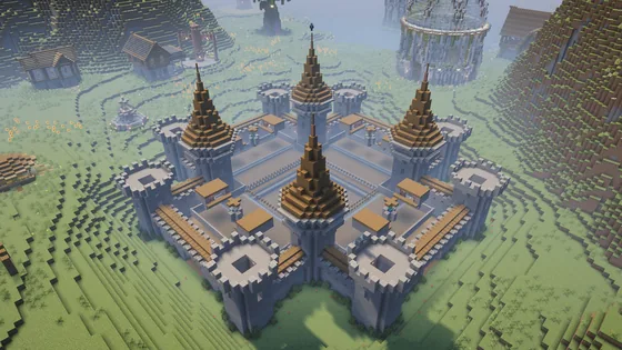 Medieval Castle Iron Farm Decoration Minecraft schematic