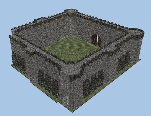Medieval Castle Wall Section Minecraft schematic preview