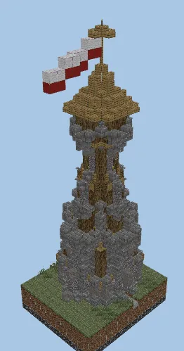 Medieval Flag Tower Minecraft schematic preview