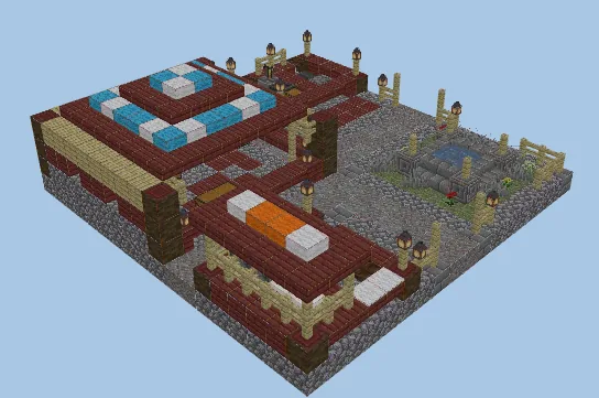 Medieval Fortress Marketplace Structure Minecraft schematic preview
