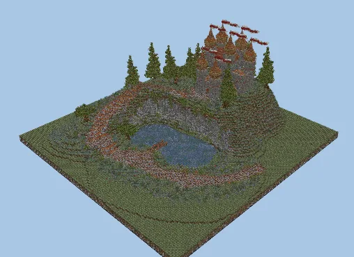 Medieval Fortress With Hidden Lake Minecraft schematic
