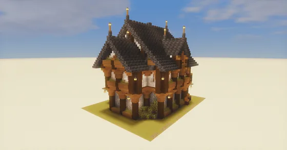 Medieval House - Deepslate & Spruce Minecraft schematic