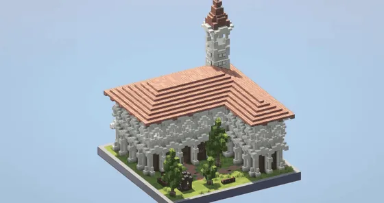 Medieval Monastery Structure Minecraft schematic