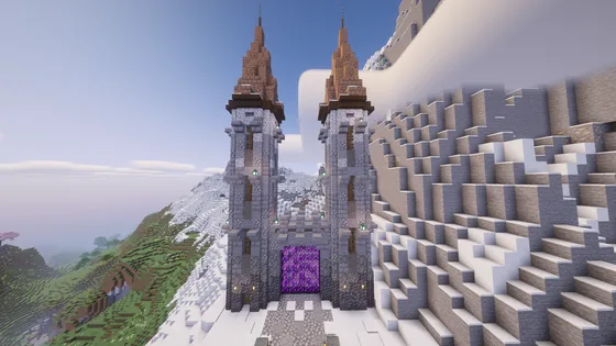 Medieval Nether Portal Decoration Minecraft schematic