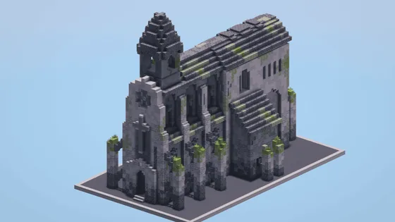 Medieval Ruined Church Minecraft schematic