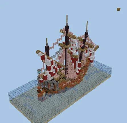 Medieval Ship Structure Minecraft schematic