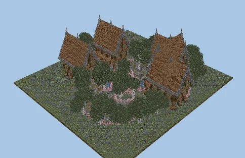 Medieval Spawn Hub Structure Minecraft schematic preview