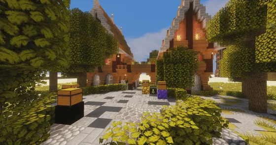 Medieval Spawn Hub Structure Minecraft schematic