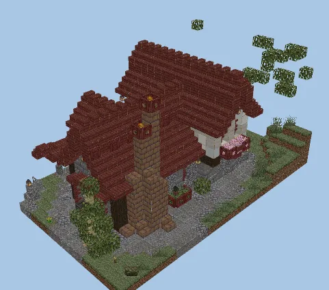 Medieval Style House With Interior Minecraft schematic
