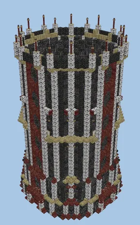 Medieval Tower With Sugar Cane Farm Minecraft schematic