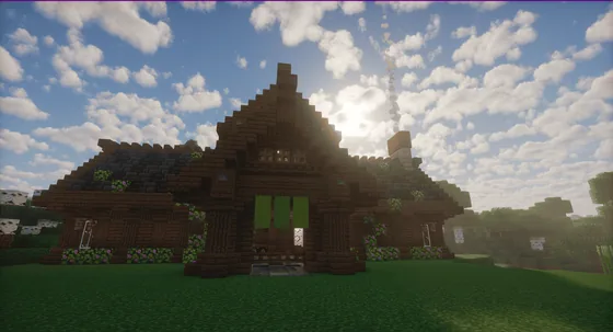 Medieval Trading Hall Structure Minecraft schematic