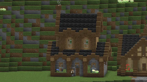 Medieval Two-Story Home Design Minecraft schematic