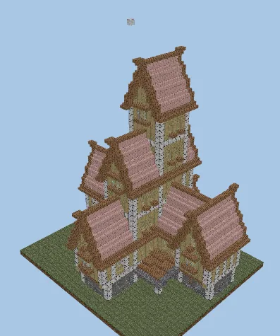 Medieval Oak Log Village House Minecraft schematic