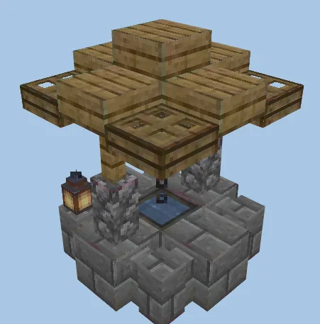 Medieval Well with Wooden Roof Minecraft schematic