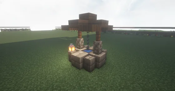 Medieval Well with Wooden Roof Minecraft schematic