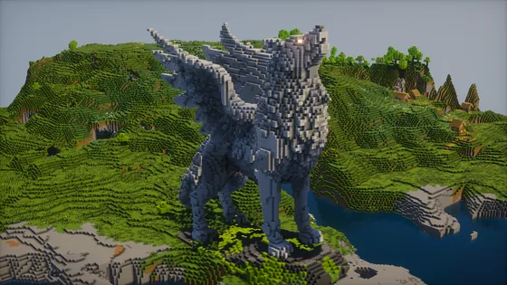 Medieval Wolf Statue Minecraft schematic