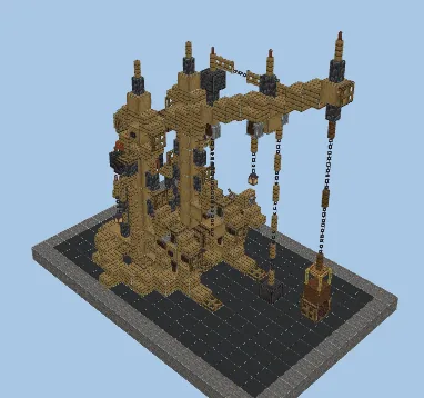 Medieval Wooden Crane Structure Minecraft schematic