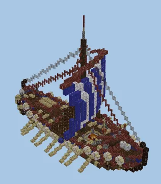 Medieval Wooden Ship Structure Minecraft schematic