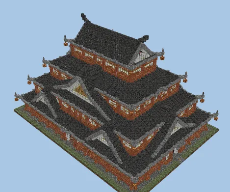 Mega Japanese Palace Build Minecraft schematic