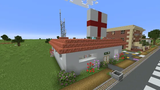 Minecrafty Town Medical Center Building Minecraft schematic