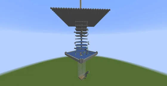 Mob Farm + Item Sorter Minecraft schematic