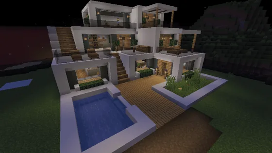 Modern 3-Story House (21x23) Minecraft schematic