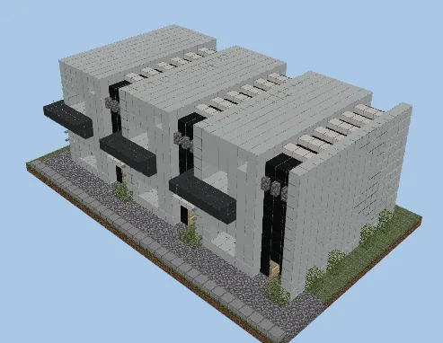 Modern Apartment Block - White Concrete Minecraft schematic