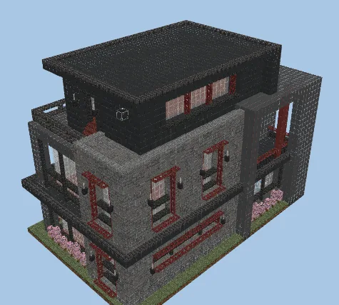 Modern Architectural House Shell Without Interior Minecraft schematic preview