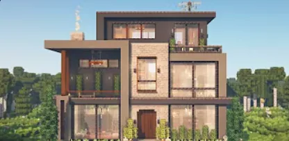 Modern Architectural House Shell Without Interior Minecraft schematic