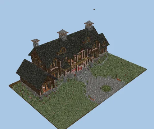 Modern Forest Mansion Survival Mega Base Minecraft schematic preview