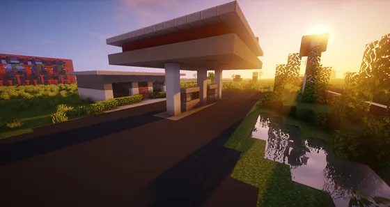 Modern Fueling Station Minecraft schematic