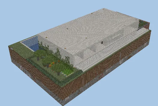 Modern Dirt And Stone House Exterior Minecraft schematic