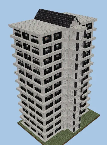 Modern Hotel Residential Apartments Minecraft schematic