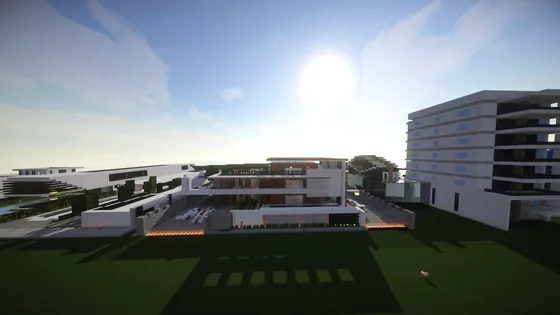 Modern Quartz And Stone House Minecraft schematic