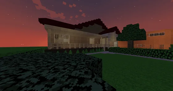 Modern House With Garden Minecraft schematic