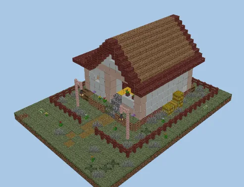 Modern Orange White House Build Minecraft schematic