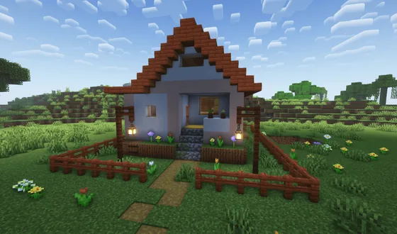 Modern Orange White House Build Minecraft schematic