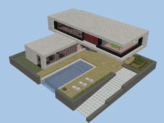Modern Quartz Mansion 41x37 Minecraft schematic