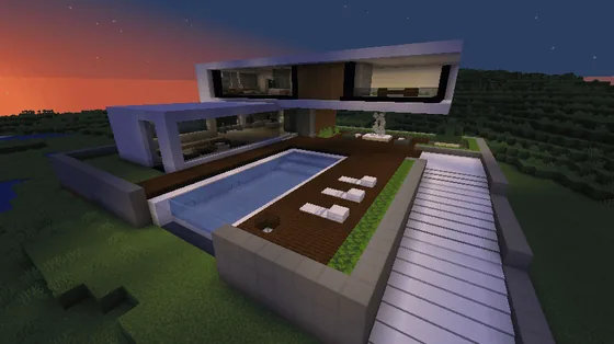 Modern Quartz Mansion 41x37 Minecraft schematic